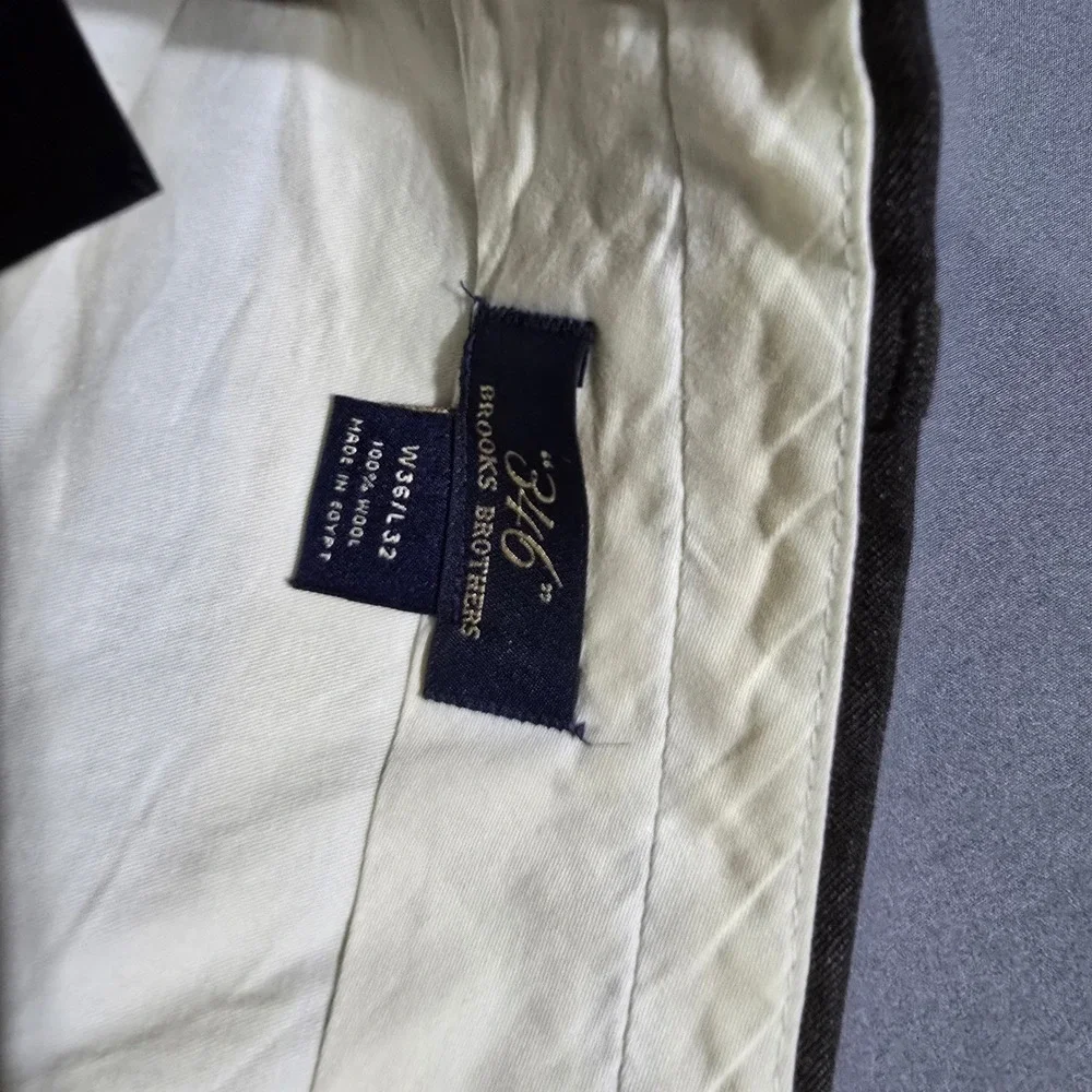 Brooks Brothers 346 Dress Pants Mens 36x32   100% Wool Flat Front Trousers